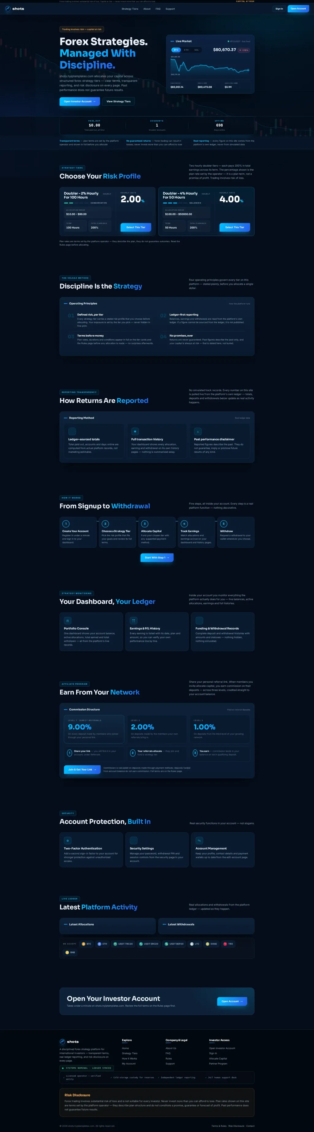 MERIDIAN — HYIP Template Pack — GoldCoders HYIP template preview (H-TPL6)